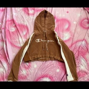 gold cropped hoodie